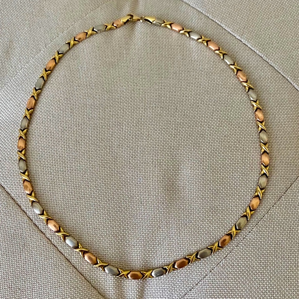 10K Tri-Color XO Gold Filled Necklace